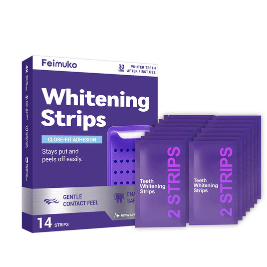 Purple Teeth Whitening Strips Oral Hygiene Fresh Breath Brighten Tooth Bleaching Long Lasting Oral Care Tooth Whitener Patches